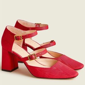 J. Crew Red Double Strap Heels